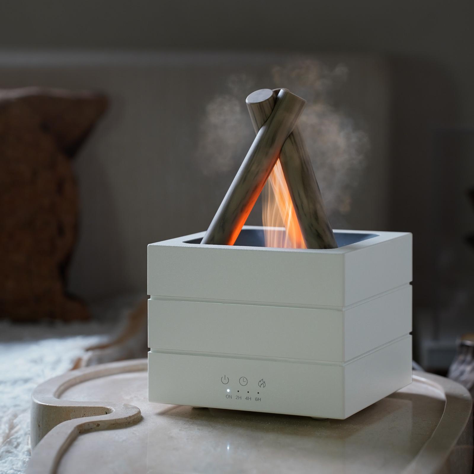 

Large Capacity Wood Grain Incense Burner Humidifier Colorful Flame Mist Atmosphere Lamp for Home Office Bedroom