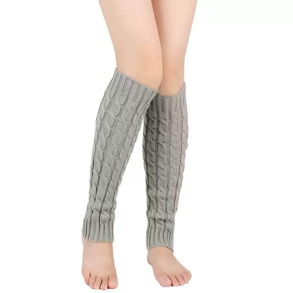 Women's Knit Leg Warmers Black - Slouchy Winter Boot Socks, Warm Cozy Leg Covers for Cold
