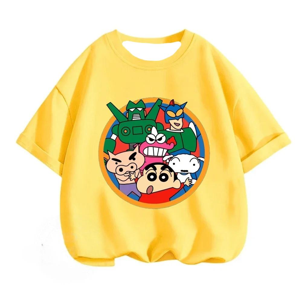 

26 New Summer Cartoon Crayon Shin-chan Printed T-Shirt Street Style Summer Fashion Casual Round Neck Children s Top 100
