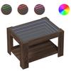 LED Coffee Table Brown Oak Effect 73 x 53 x 45 cm Particleboard
