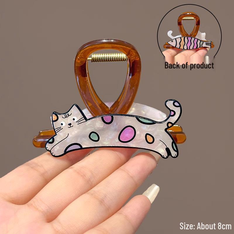 

Очаровательная карамельная заколка-краб для волос - Женский средний краб для прически с мультяшным дизайном акулы