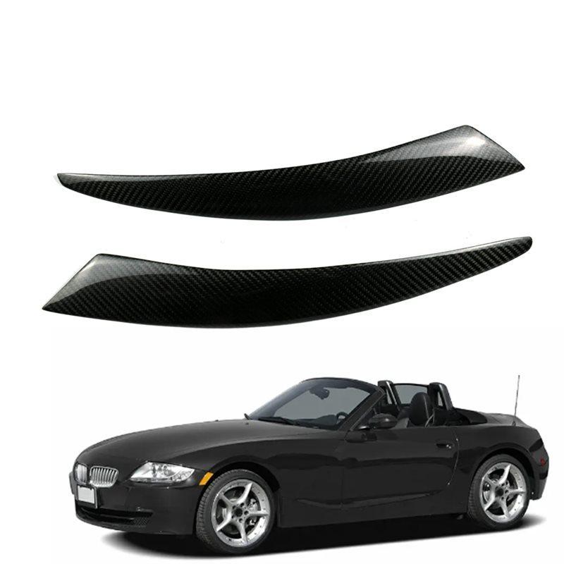 Car Front Headlight Eyebrow Head Light Eyelid Eyebrow Carbon Fiber Trim Sticker For Bmw Z4 E85 2002-2008