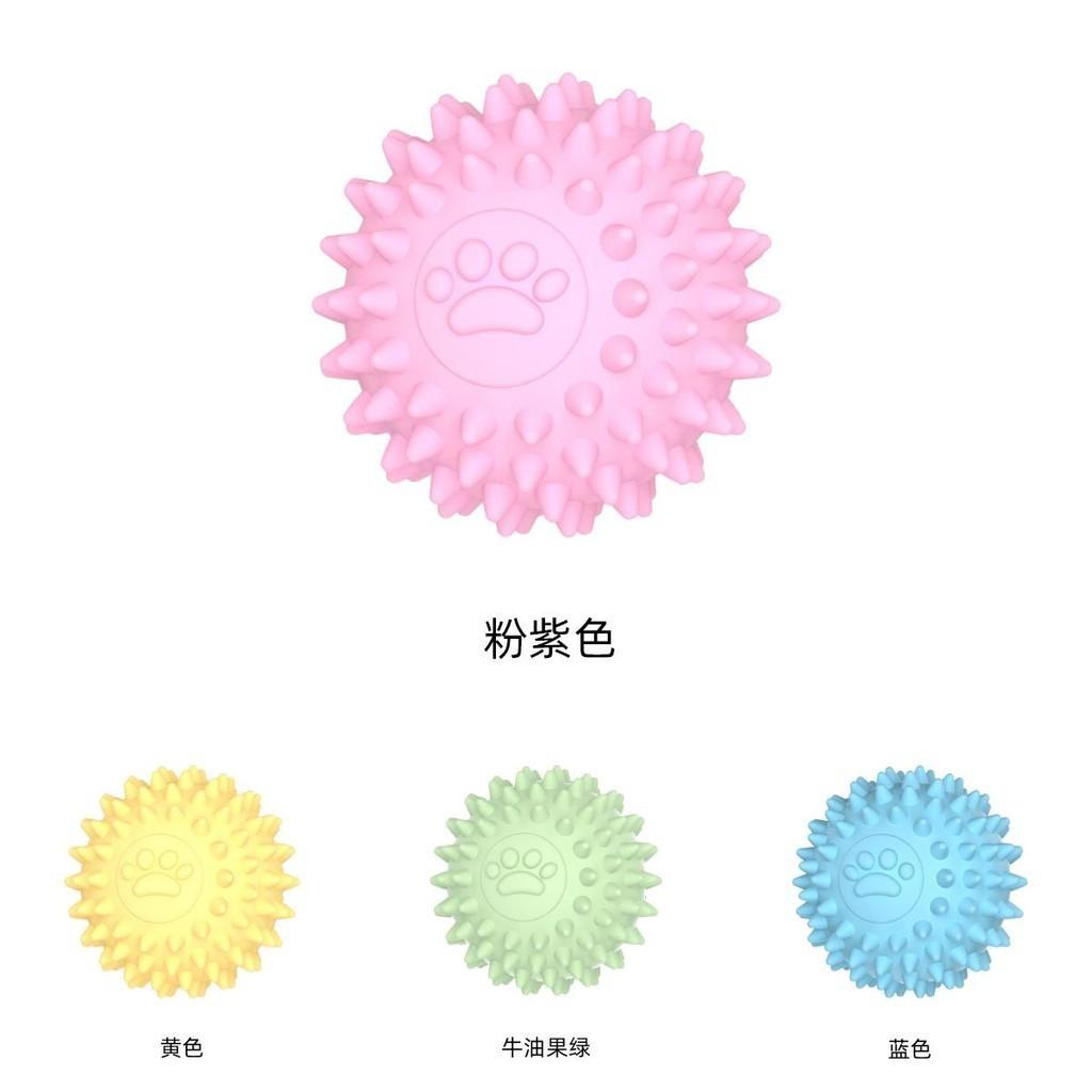 Interactive Dog Toy Ball Long-lasting Tpr Paw Print Ball For Chewing And Teeth Cleaning Assorted Colors Medium Size 35g