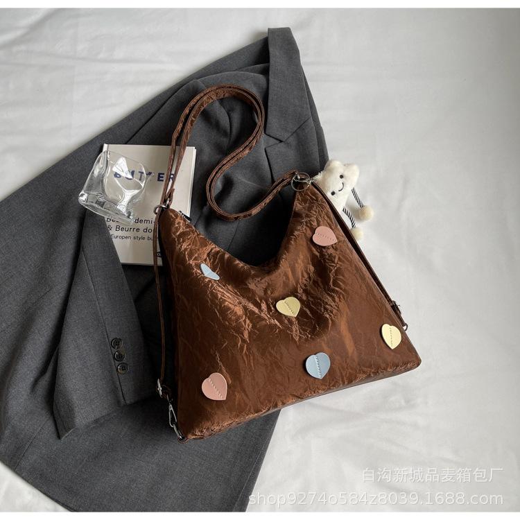 

Повседневная сумка-тоут для поездок на работу женская 2025 новая трендовая многофункциональная милая сумка-мессенджер через плечо большой вместимости темно-коричневого