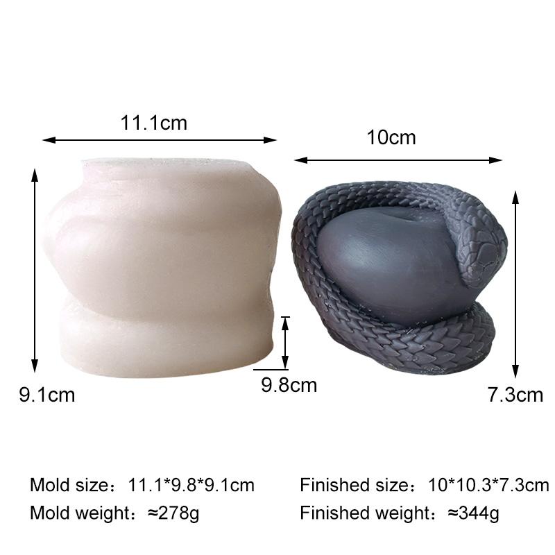 

Halloween Snake Wrap Apple Candle Mold Handmade Aroma Gypsum Ornament Silicone Molds Halloween Candle Making Supplies