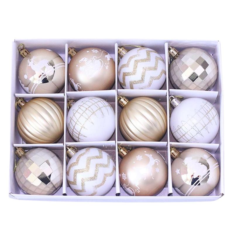 

12 шт./уп. Рождественский шар Многоразовый Украшающий вечеринку Легкий Экологически чистый пластик Праздничный Подвесной Декоративный 6 см