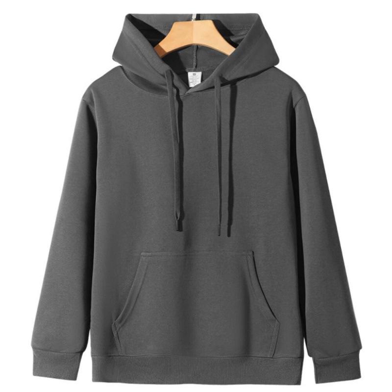 320g Unisex Cotton Hoodie - Versatile Solid Color Casual Sweatshirt with Hood, Available in Multiple Sizes