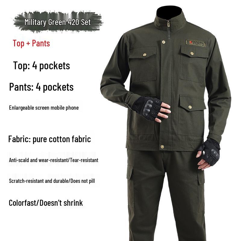 Robuste Arbeitskleidung für Herren: Frühjahrs-/Herbst-Hitzeschutz-Anzug, verschleißfest, für Autoreparatur, Elektroschweißen und Bauwesen.