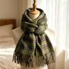 Autumn and winter new scarf women's plaid Korean atmosphere imitation cashmere shawl advanced sense thickened warm scarf