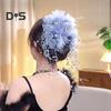 Vlasový dráp Peří Síťovina Příze Květinový dekor Spona do vlasů s umělým perlovým střapcem Zadní část Hlava Sprcha Vlasy Dráp