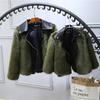 Herbst- und Winterkinderimitatfuchsfellkindermantel mit Revers, lässiger Mantel