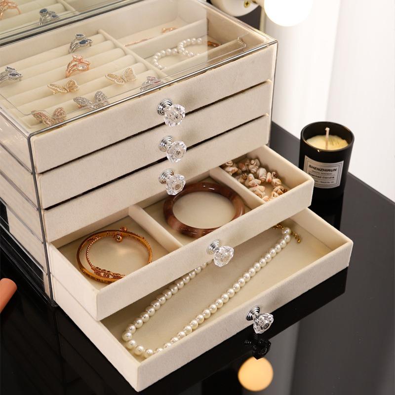 Jewelry Storage Box, High-end Exquisite New Drawer Necklace, Earrings, Multi-layer Large-capacity Earrings, Hand Jewelry Box.