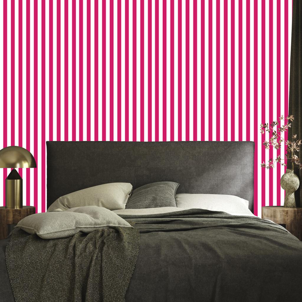 Purple, Powder Pink and White Striped Wallpaper for Living Room and Bedroom 50x1000