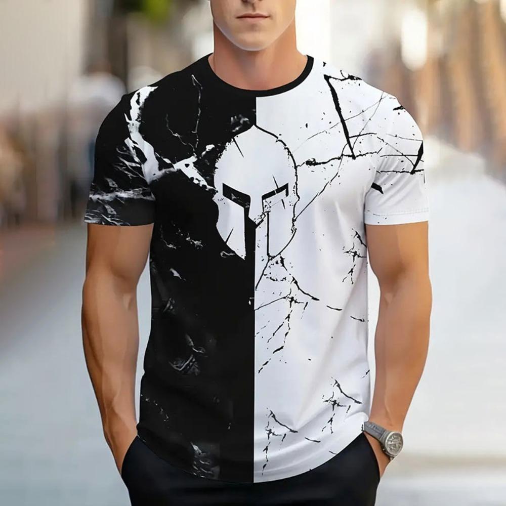 New fashion innovative mathematical formula printed men's short sleeve summer fresh sports fitness T-shirt loose round neck top