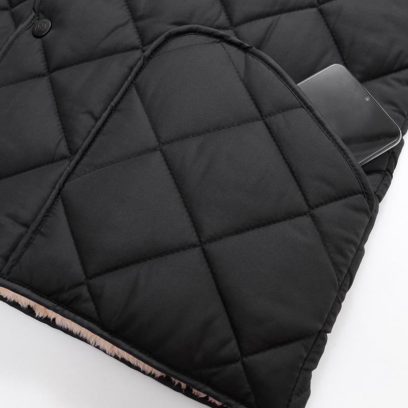 Winter Fall Men's Down Cotton Vest Thick Plush Padded Stand Collar Neck Warm Long Sleeve Pure Color Plus Size Soft Single-breasted Pockets Cardigan