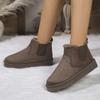 2025 Winter Women Short Plush Warm Snow Boots Casual Shoes New Suede Fur Chelsea Ankle Boots Flats Platform Ladies Shoes Botas