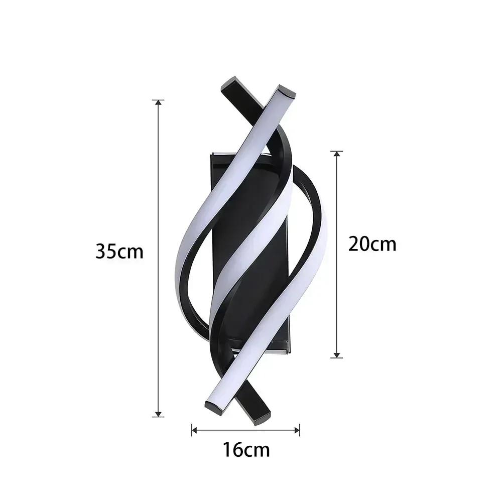 Modern LED Wall Light Curved Spiral Wall Sconce Lamp for Living Room Bedroom Bedside Aisle Home Decor Indoor Lighting Fixtures