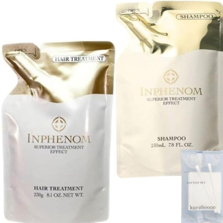

kurahooon 2-piece set Milbon Inphenom shampoo treatment refill 230g 1 each kurahooon cotton set included refill hair repair ingredients damage repair