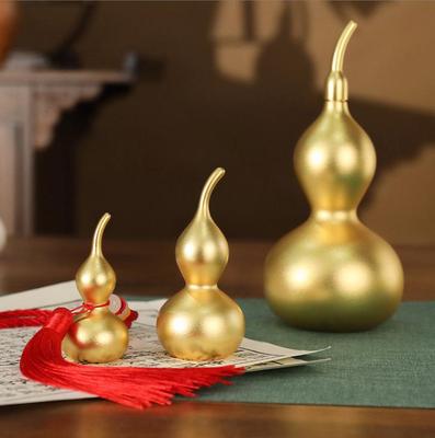 Ornamento de Cabana de Cobre Dourado: Decoração de Festival da Primavera Atraente de Riqueza e Presente de Boas-Vindas