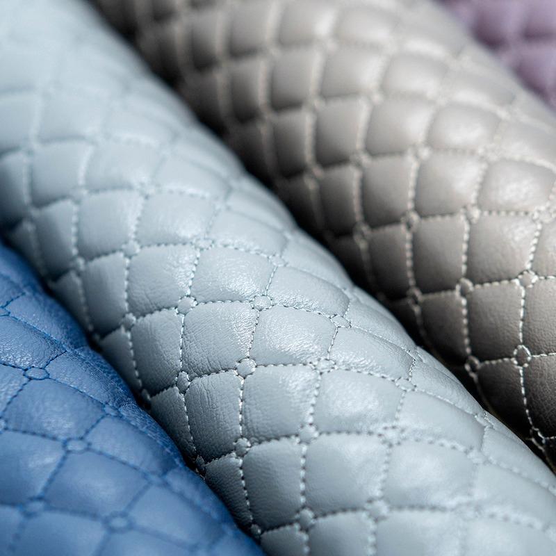 100*147cm Artificial PU Leather Fabric Quilted Embroidered Lattice PVC Leather For Diy Car Seat Cushion Luggage Upholstery Decor