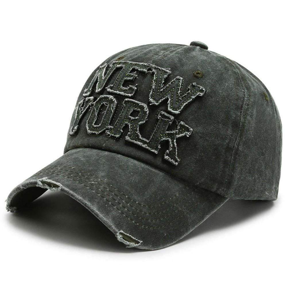 Solid Color Baseball Cap with Letter Patch Sun Hat Casual Duckbill Hat Sports