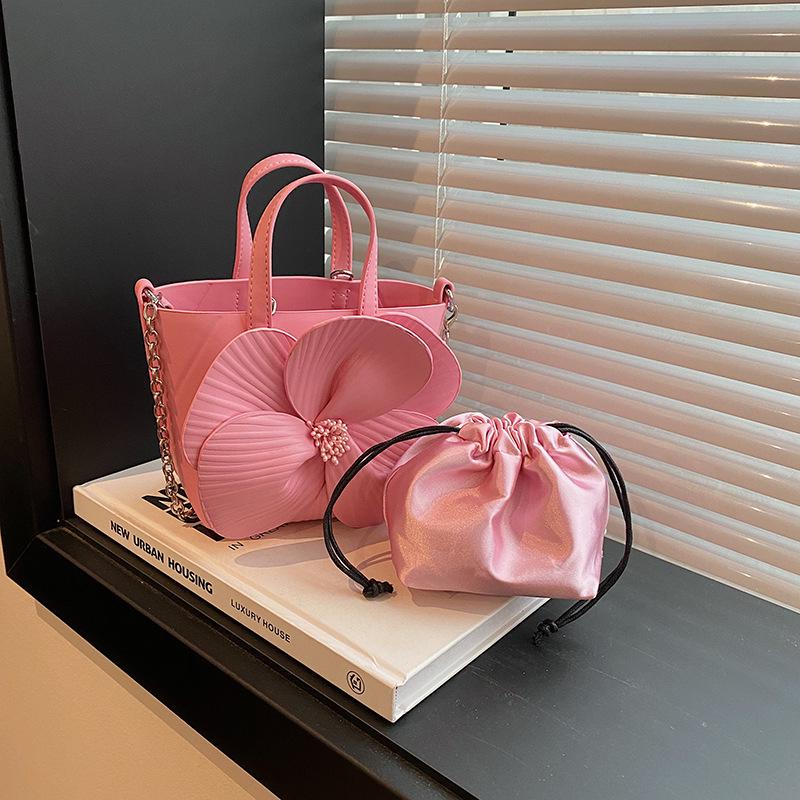 2025 Petal Bucket Bag: 3D Camellia Woven Handbag & Crossbody, Socialite Style