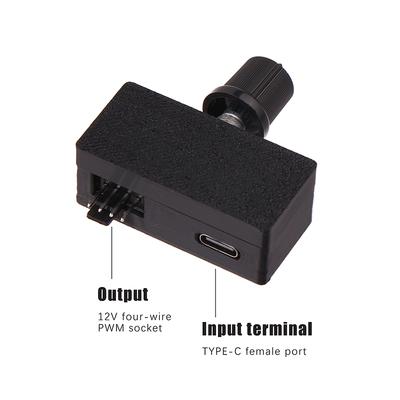 Dc12V Pwm 4-Pin Fan Speed Controller Type-C Usb Power Supply Diy Water-Cooling Cooling Pulse Width Modulator