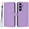 For Samsung Galaxy S24/Galaxy S25 Case Solid Color Wallet Leather Phone Cover with Strap