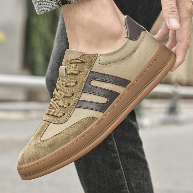 Genuine Leather Men Casual Shoes Fashion Italian Designer Shoe Lightweight Antiskid Walking Shoes for Men Outdoor Comfy Sneakers
