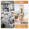 Rotating Bookshelf 360 Degree Display Floor Standing Bookcase Storage Rack Book Display Stand W/ 5 Tiers, Wood Book Shelf