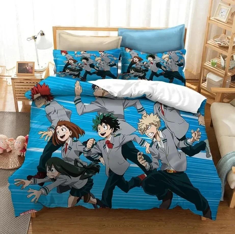 Anime 3D-tryck My Hero Academia Shoto Todoroki Sängkläder Påslakan Sängset Täcke Örngott Täcke King Queen Size