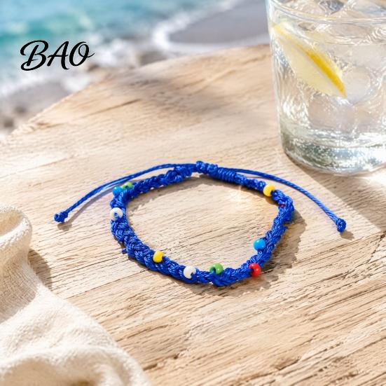 Gift for Friends And Party Favors Handmade Braided Bracelet Women, Bohemian Woven Wrist Rope Casual Minimalist Hand with Colorful Rice Beads,
