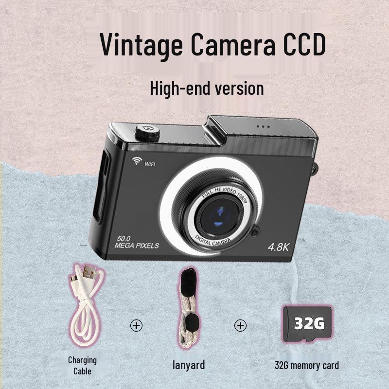 

HD Цифрова камера CCD з подвійною камерою та підсвічуванням - Компактна бездзеркальна камера початкового рівня для студентських подорожей