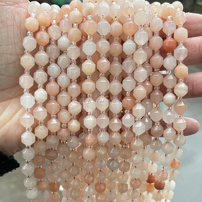 Jinde Jewelry Ice-Transparent Pink Aventurine Faceted Olive Jade Beads for DIY Jewelry Accessories