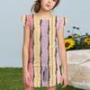 Summer Girls Cute Suit Flying Sleeves T-shirt Top + Ruffled Shorts Daily Outdoor Wear Cute Casual Fashion 2-Piece Set