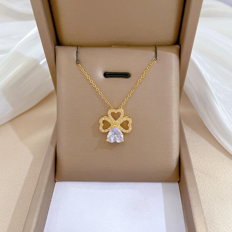 Light Luxury Full Diamond Micro-Inlaid Design Temperament Smart Shining Necklace Women, Simple Pendant