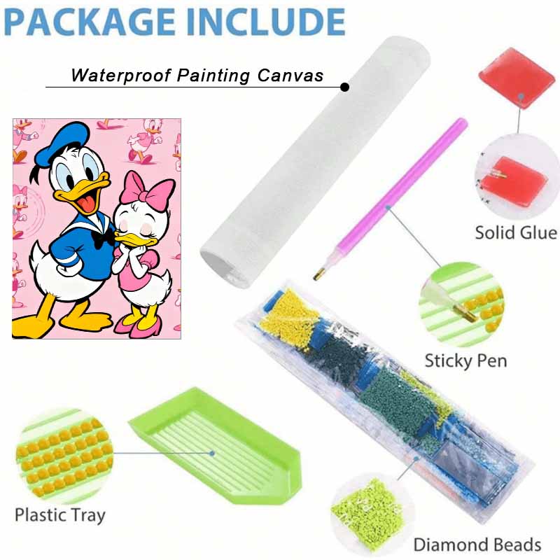Disney Diamond Painting 5D DIY Donald Duck Daisy Duck Diamond Painting Art Diamond Painting Kit Adult/Beginner Gift Idea Home Decor