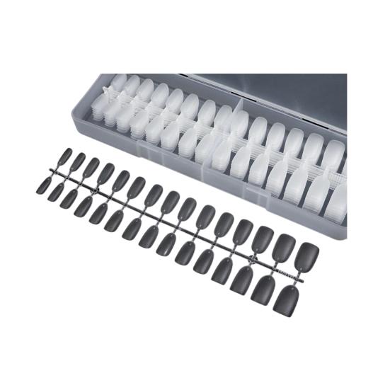 240Pcs/Set DIY Acrylic Fake Nails Double-sided Frosted Pre-Shape Square Long Nail Extensions Tips Home Salon Women Girls Full Cover Press on Nails Kit