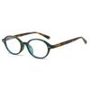 Chic Oval Anti-Blue Light Glasses for Women Retro Korean Style with Clear Lens