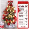 Desktop Non-Shedding Gold & Red Mini Christmas Tree Ornament Set