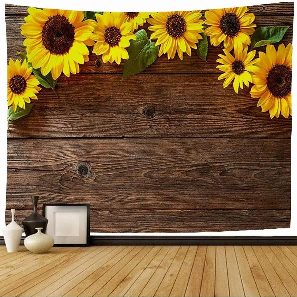 

Винтажный гобелен из цветка на деревянной доске для офиса, гостиной, настенный гобелен для дома 230x180cm