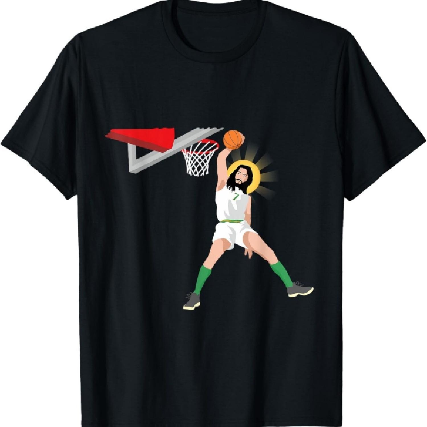 

Funny Basketball Jesus Christian Humor Slam Dunk T-Shirt XXXXXL чорний