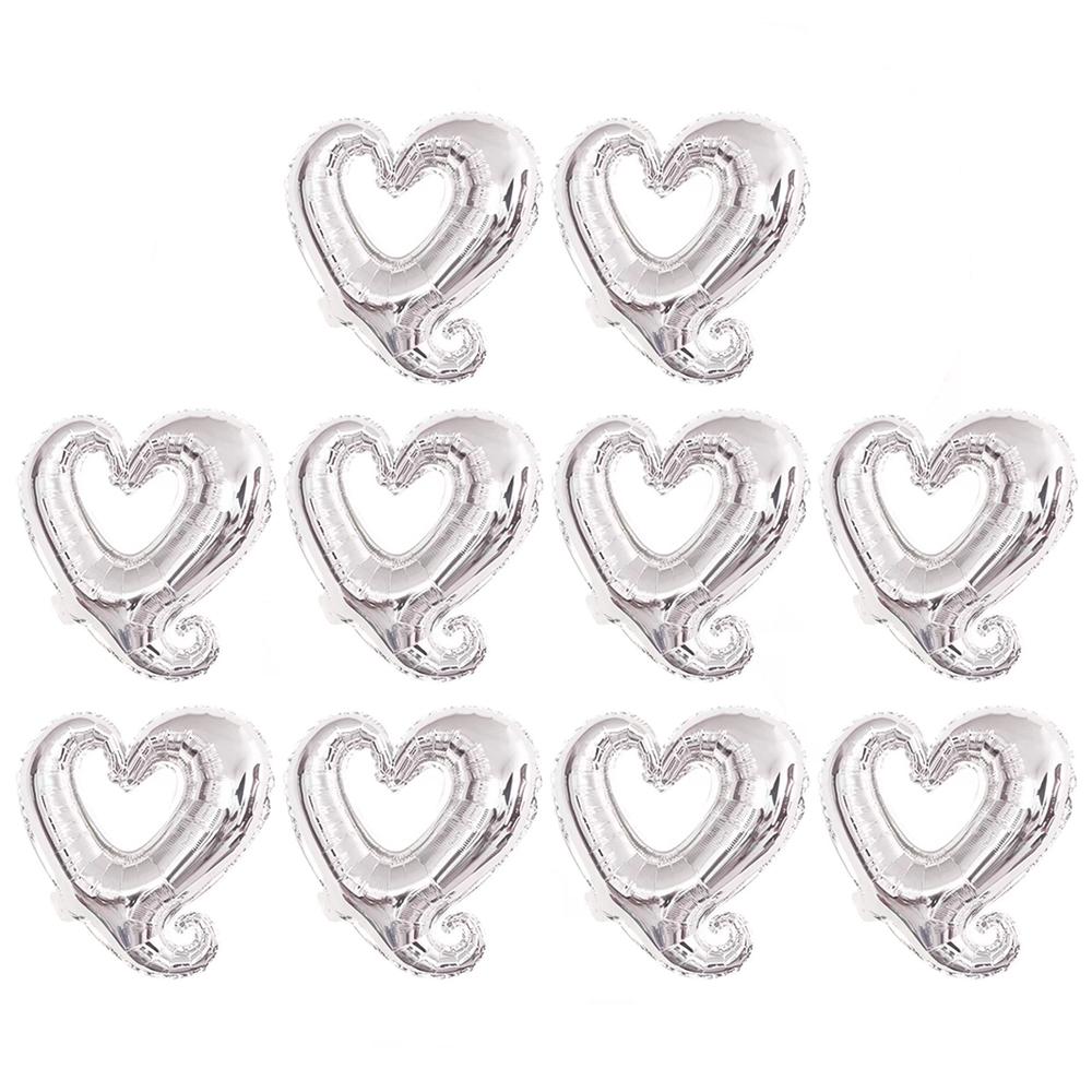 10pcs Heart Foil Balloons, Wedding Party Heart Balloons, Marriage Proposal Heart Balloons, Balloons for Valentine's Day, Wedding