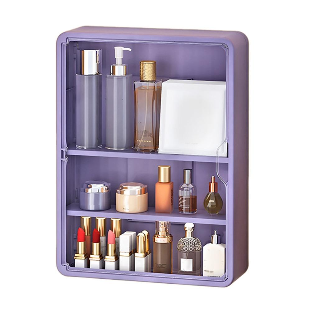 

Косметические витрины большой вместимости Водонепроницаемый бокс для хранения косметики Новый органайзер для макияжа Ванная комната Purple-L