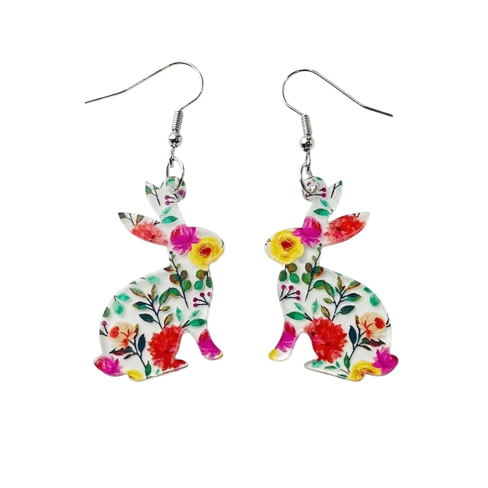 

Cute Easter Bunny Earrings, European And American Colorful Bunny Flower Dangling Earrings, Fashion Accessories One Size оранжевый