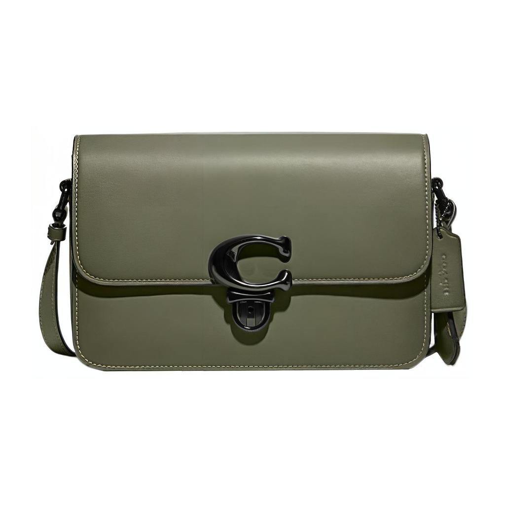 New COACH Studio Leather Small Square Bag, Camera Bag, Crossbody Bag Medium Size Women's Army Green C6641-V5ARY