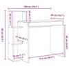 Desk with Shelf Black Oak Effect 100 X 40 X 90 Cm