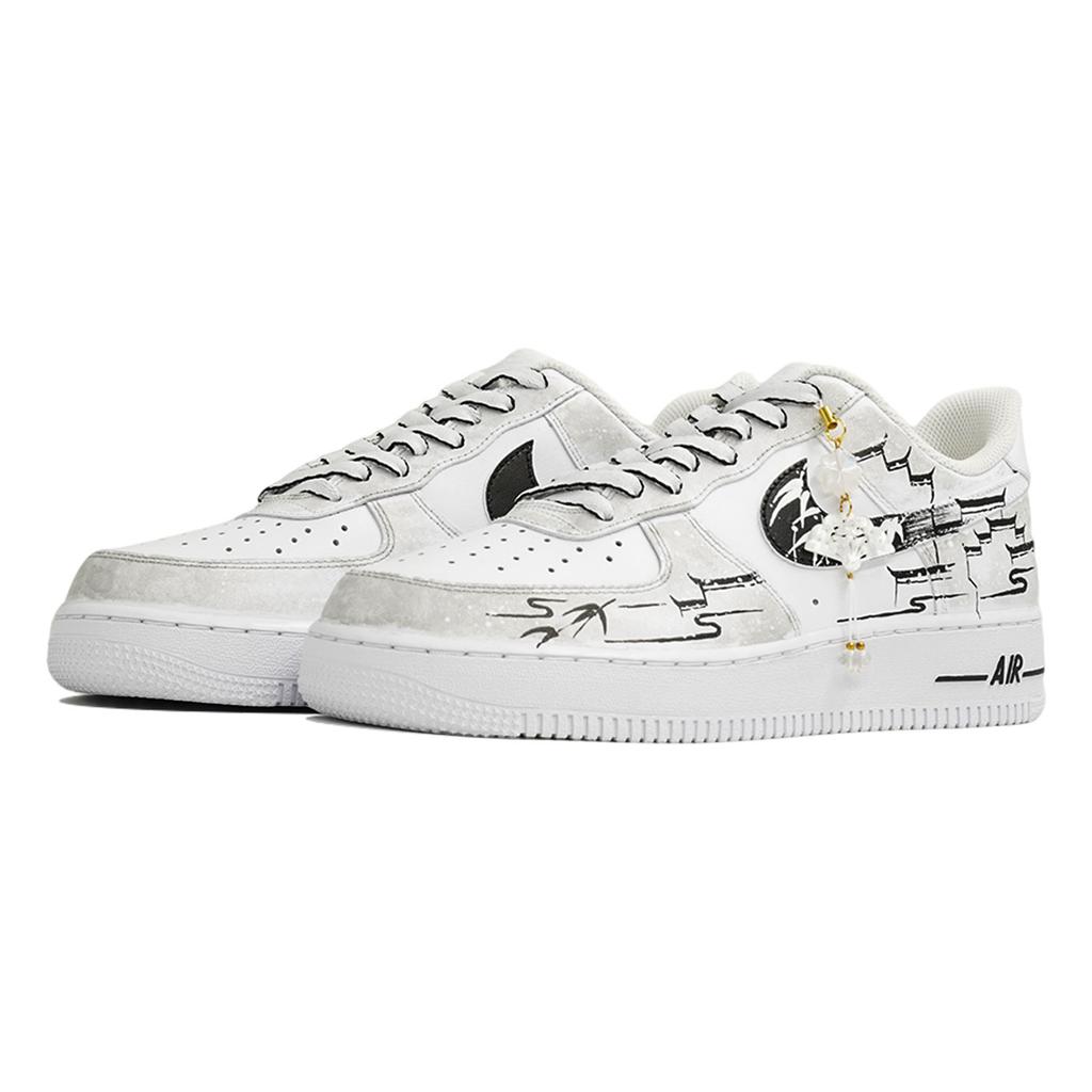 Nike Air Force 1 Kaleidoscope, Ink Blot, Shopping Bag Abrasion Resistant Slip Resistant Low top Skateboard Shoes Unisex CW2288-111(Team113-S-BOX)