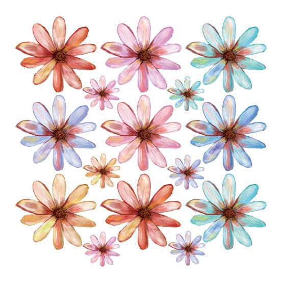 

Цветочные наклейки на стену Ручная роспись Весенние полевые цветы Настенные стикеры Отклеиваются и клеятся Цветочный настенный декор для спальни девочки, детской, классной комнаты, гостиной 30x30cm