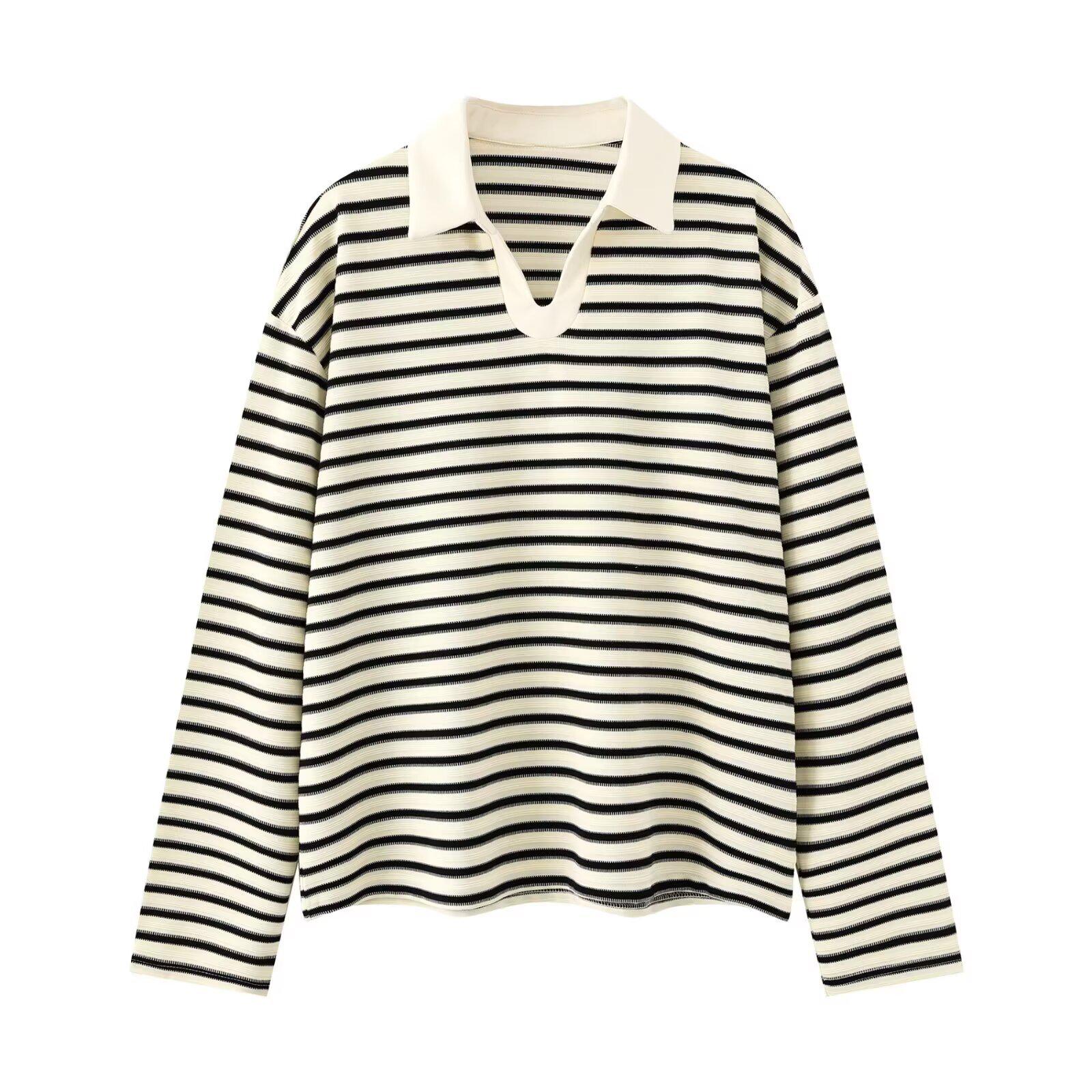 

Old Money Striped Polo Hoodie - Men s Trendy Autumn Loose Fit College Style Long Sleeve Top XXL абрикосовий
